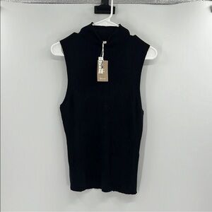 Madewell Women's Merino Wool-Silk Sweater Tank - Black - Medium - NWT